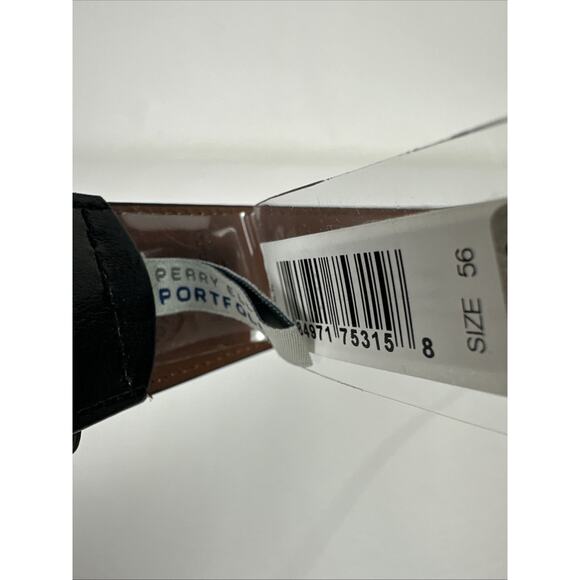 Perry Ellis Portfolio Genuine Leather Belt Black 56/140 Size 56 1P35150K - Picture 8 of 10